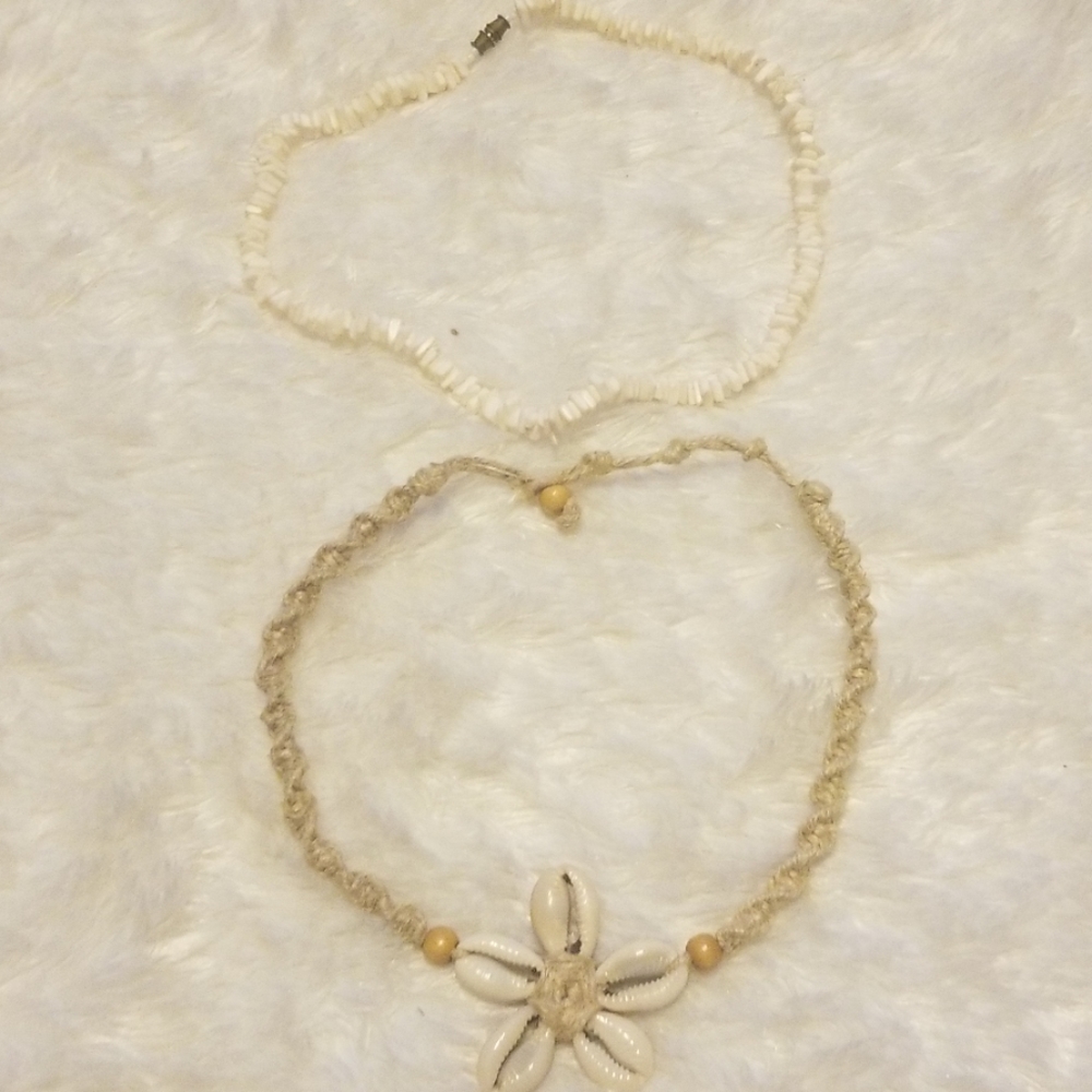 Puka shell necklace plus Hawaiian shell necklace
